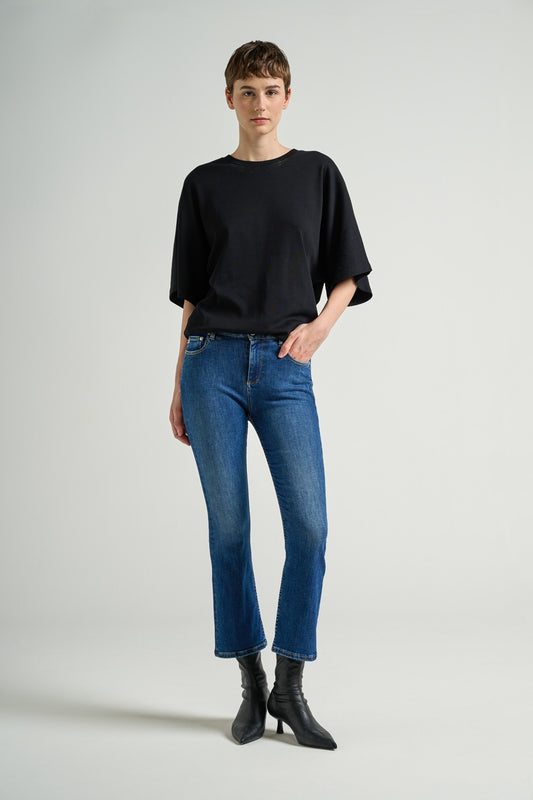 JODI CROP  HIGHRISE FLARE CROP