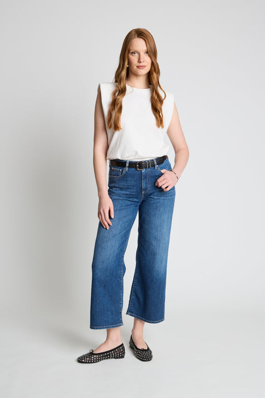 SAIGE  WIDE LEG CROP CLEAN HEM