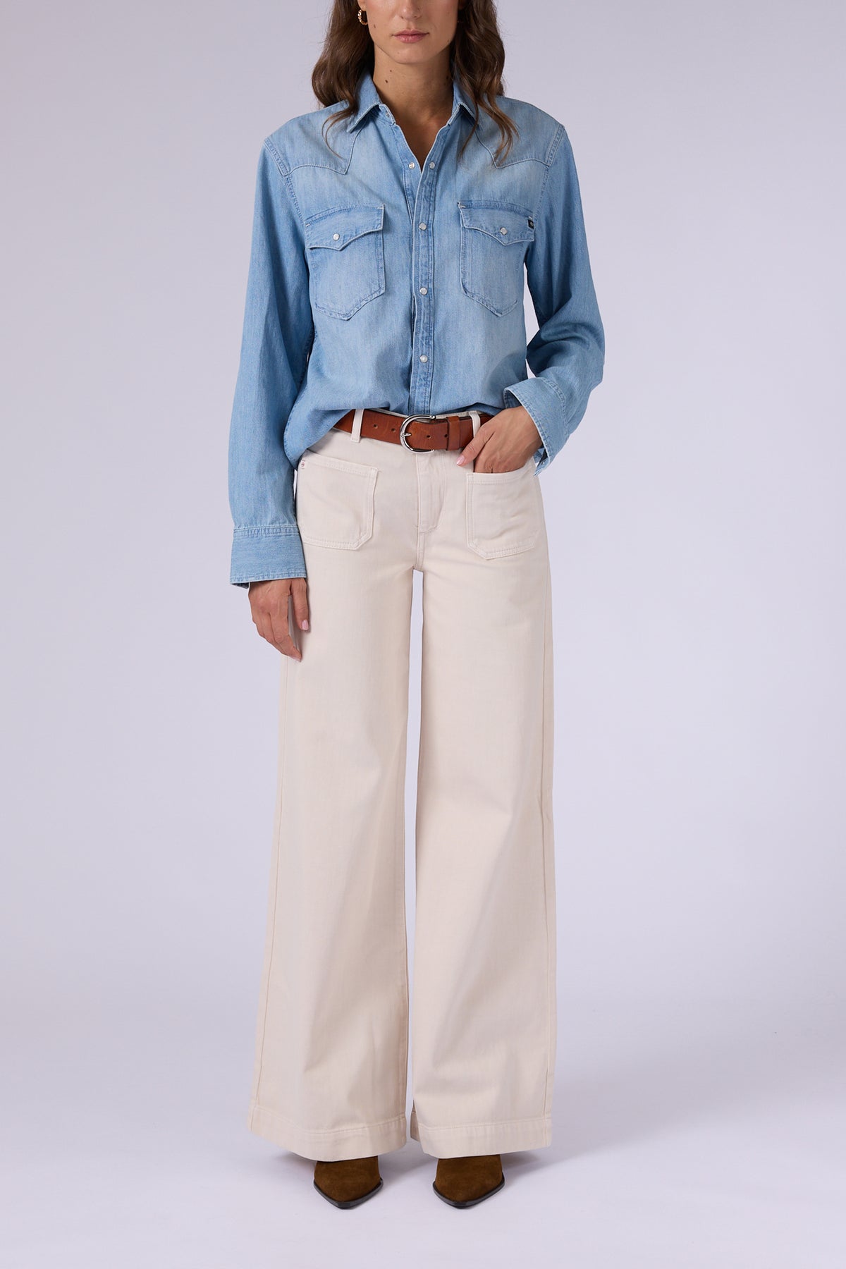 MINAJY  WIDE LEG PATCH POCKET FLARE